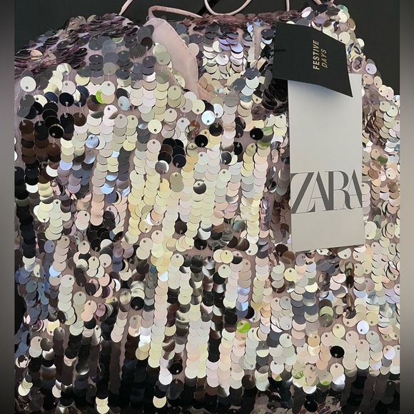 STRAPPY SEQUIN DRESS SILVER SIZE SMALL 9373/567 027/223 - Picture 12 of 12